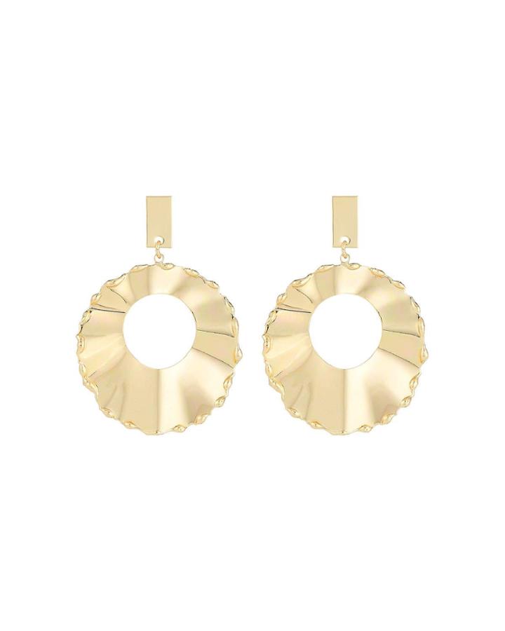 Wavy Hoop Drop Earrings