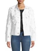 Leaf Applique Denim Jacket