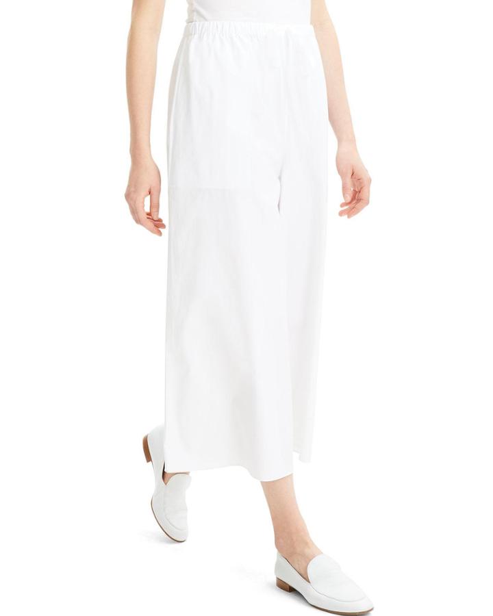 Fluid Wide-leg Stretch-cotton Pull-on Pants