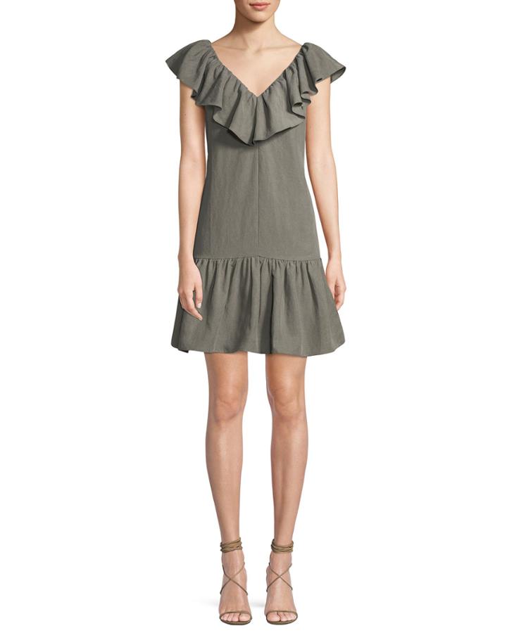 Sleeveless A-line Ruffle