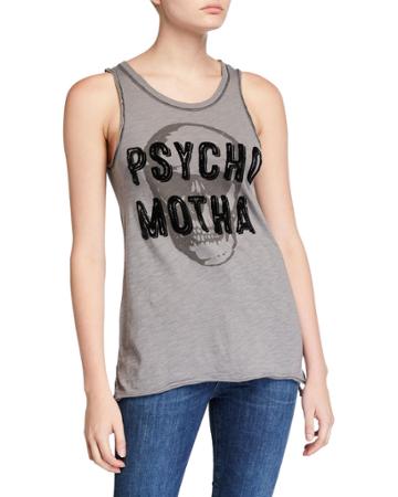 Psycho Motha Skull Tank, Gray/black