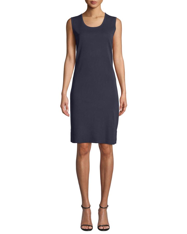 Scoop-neck Sleeveless Knee-length