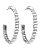 Bedeg Sterling Silver Rippled Hoop Earrings,