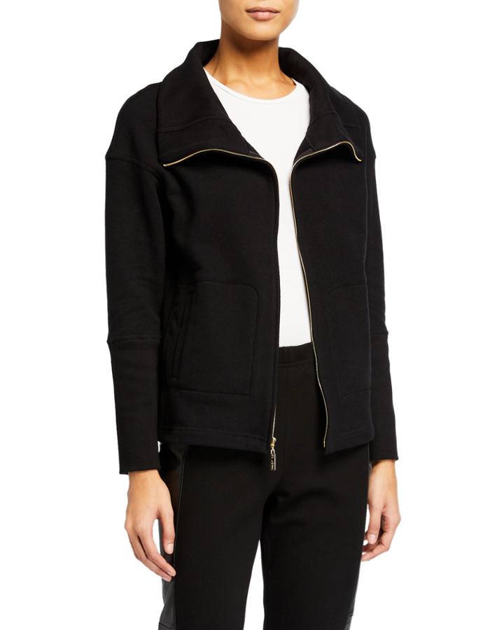 French Terry Stand Collar Jacket
