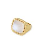 14k African Moonstone Square Ring,