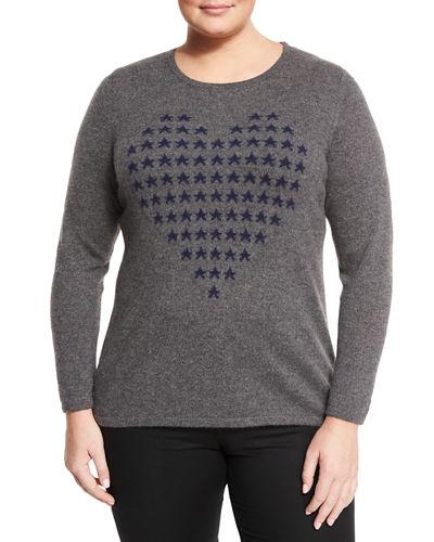 Cashmere Heart Intarsia Sweater,