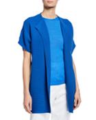 Engineered Rib Knit Dolman-sleeve Cardigan