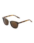 Quinn Two-tone Acetate Sunglasses, Black/amber