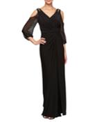 Knot-front Cold-shoulder Column Dress