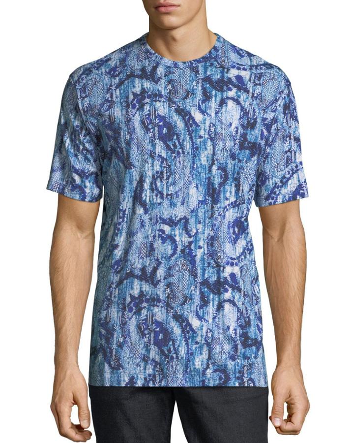 Men's Islets Burnout-paisley Print Tee