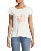 Feather-print Short-sleeve Tee