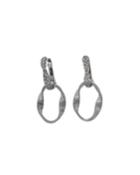 18k Philadelphia Diamond Hoop Drop Earrings