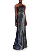 Strapless Bustier Side-draped Gown