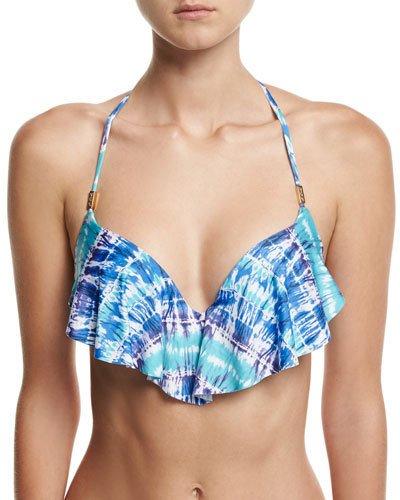 Nolita Push-up Swim Top, Blue Pattern