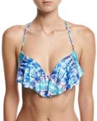 Nolita Push-up Swim Top, Blue Pattern