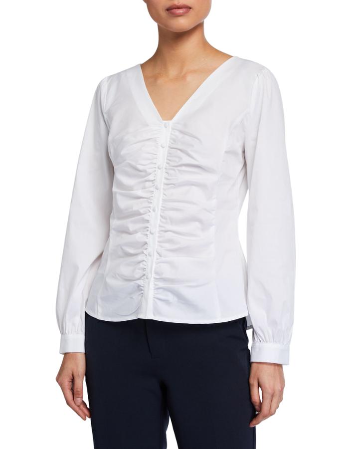 Gathered Long-sleeve Top
