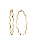 Wavy Clip-on Hoop Earrings, Gold