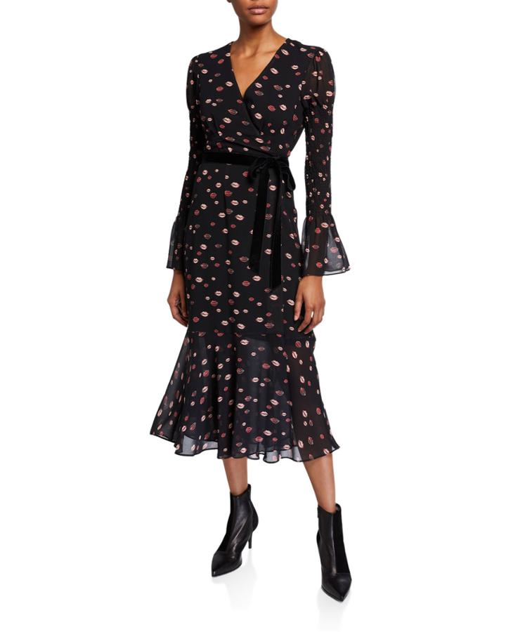 Esme Printed Smocked Wrap Dress