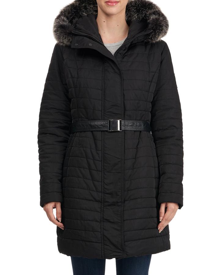 Apres-ski Fur-hood Belted Puffer Jacket