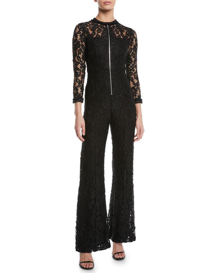 Emaya Lace 3/4-sleeve Wide-leg Jumpsuit