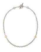 Classic Sterling Silver & 18k Gold Clover Chain Necklace