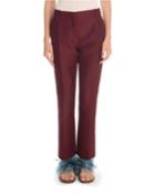 Front-zip Crepe Couture Pleated Pants
