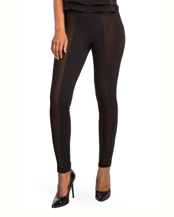 Cindy Ponte Pant With Georgette Insets