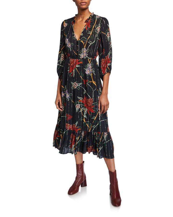 Patty Floral-print V-neck Flounce