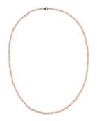Long Peach Moonstone Beaded Necklace