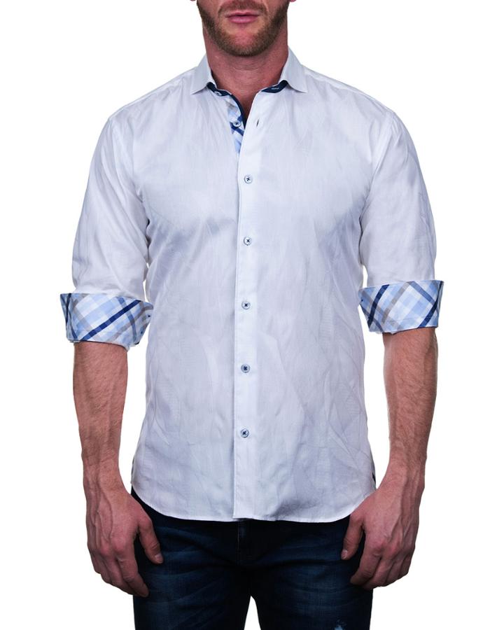 Men's Einstein Shaped Sport Shirt - Wave White