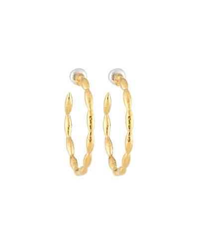 Large Vermeil Wheat Hoop Earrings