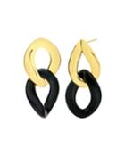 Extra-large Curb-link Earrings, Black