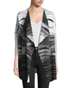 Brush Stroke Jacquard Stitch Cardigan