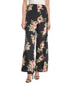 Floral-print Wide-leg Pants