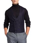 Men's Wool-silk 1-1/2 Breasted Waistcoat