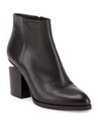 Gabi Tilt-heel Leather Boots, Black