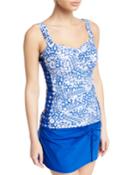 Diamond Batik D-cup Ruched Tankini