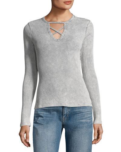 Thermal-knit Crisscross Tee