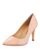 Cissy Snakeskin Pointed Pump, Blush