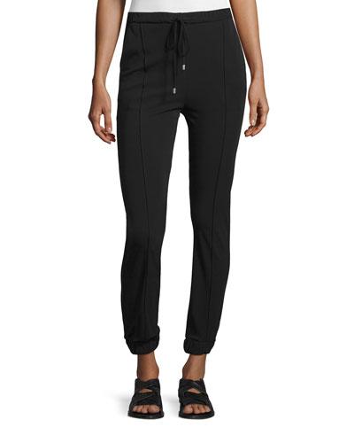 Drawstring-waist Skinny Jogger Pants, Black