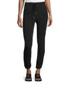 Drawstring-waist Skinny Jogger Pants, Black