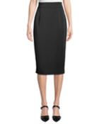 Carmina Straight Midi Skirt W/ Exposed Back Zip