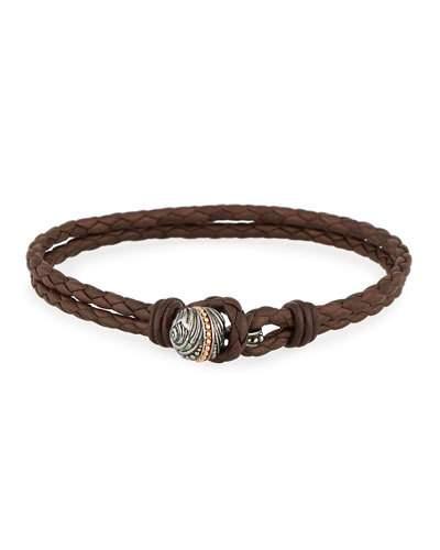 Men's Thorn Double-row Woven Leather Bracelet
