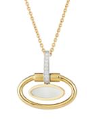 18k Gold Classica Diamond & Mother-of-pearl Oval Necklace