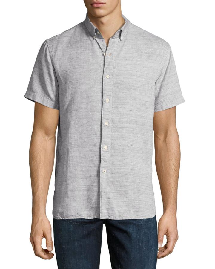 Henry Short-sleeve Slub Cotton-linen