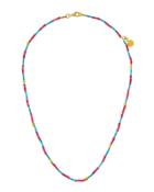 Delicate Hue 24k Red Spinel & Turquoise Beaded Necklace