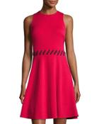 Fit-and-flare Scuba Dress, Cosmo Red