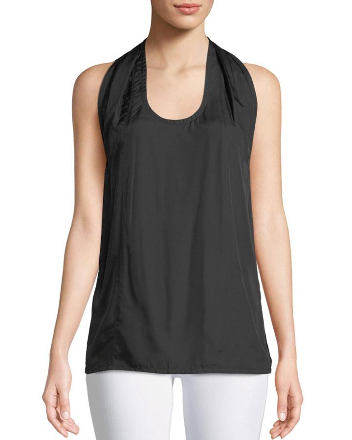 Scoop-neck Halter Knot Tank Top