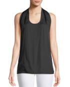 Scoop-neck Halter Knot Tank Top