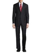 Hickey Freeman Two-piece Plaid Wool Suit, Charcoal (grey), Men's,